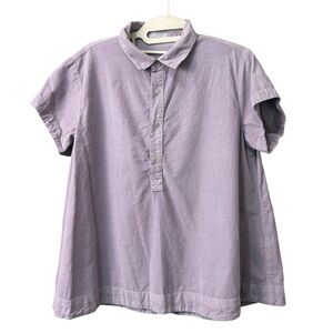 CP SHADES Purple Corduroy Swingy Silhouette Short Sleeve Top Size Small